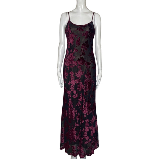 Vestido Alchemy Flores Terciopelo Negro-Talla 6