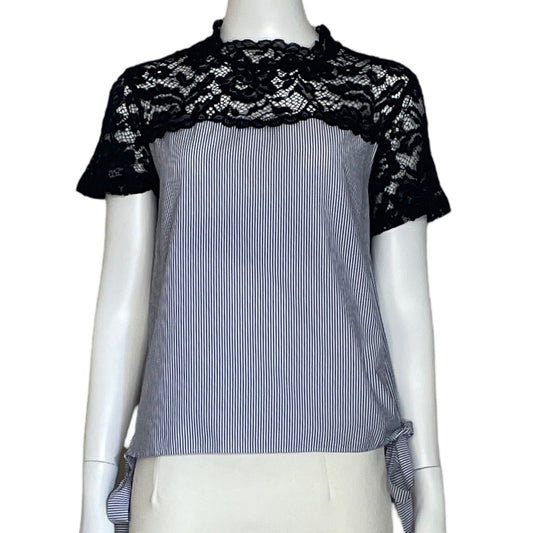 Blusa Zara Encaje Rayas-Talla M