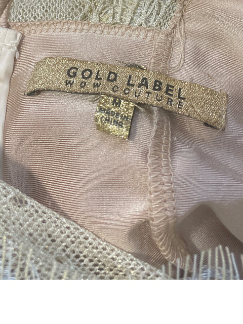 Vestido Gold Label Noche Tejido Beige- Talla M