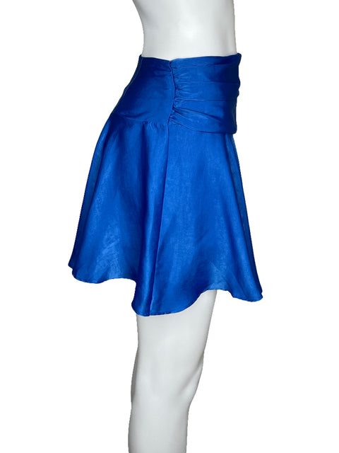 Faldashort Zara Drapeada Azul-Talla S