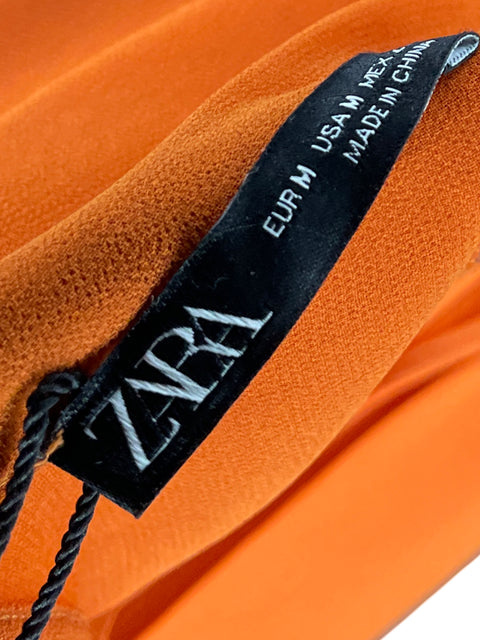 Poncho Zara Flecos Marrón- Talla M