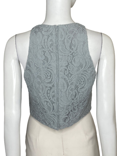 Top Dessy Collection Vivian Diamond Encaje Gris-Talla 6