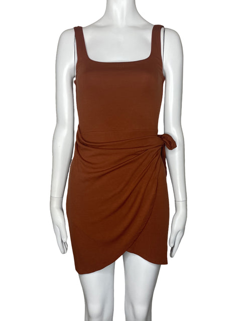 Vestido Wilfred Cruzado Tiras Marron-Talla XS