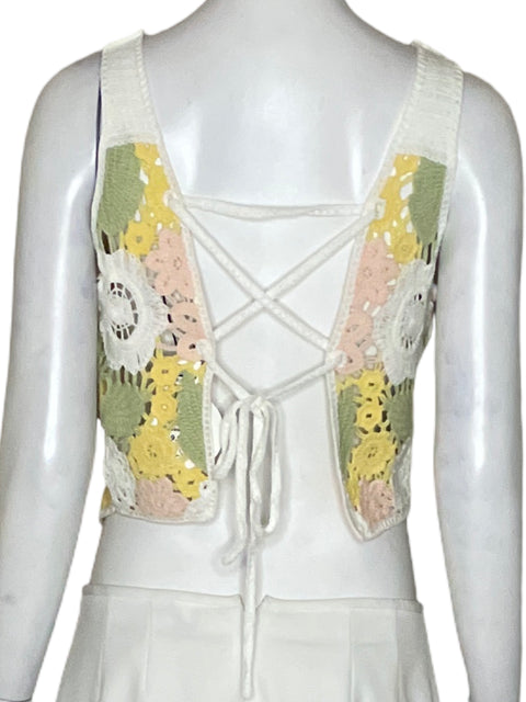 Top FCT Tejido Flores Amarillo-Talla M