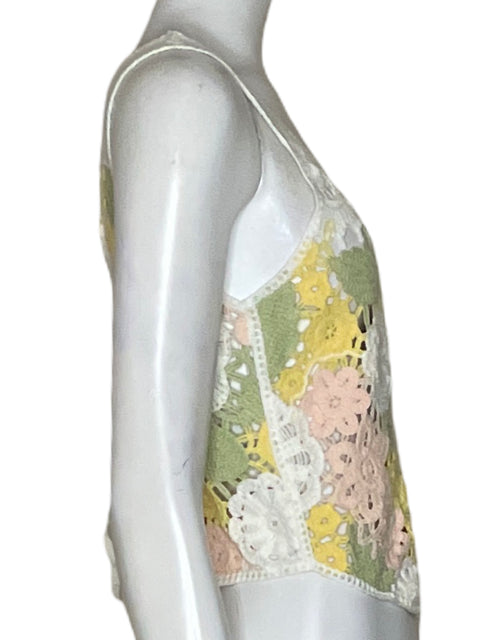 Top FCT Tejido Flores Amarillo-Talla M