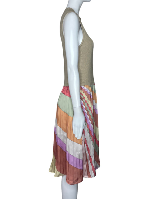 Vestido Skies Are Blue Plizado Marron-Talla S