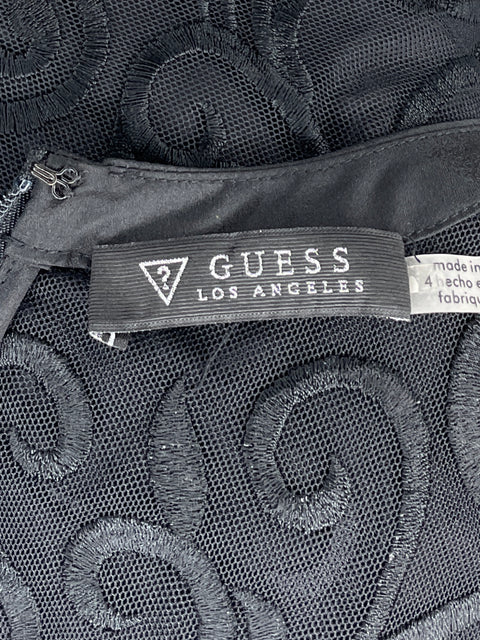 Vestido Guess Bordado Vuelos Negro-Talla 4