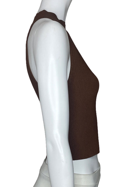 Top Babaton Sin Mangas Punto Marron-Talla S