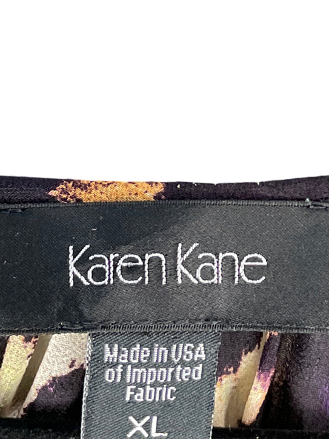 Blusa Karen Kane Animal Print Marrón- Talla XL