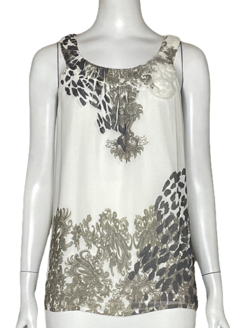 Blusa ABG Halter Estampado Blanco - Talla M