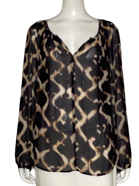Blusa Karen Kane Animal Print Marrón- Talla XL