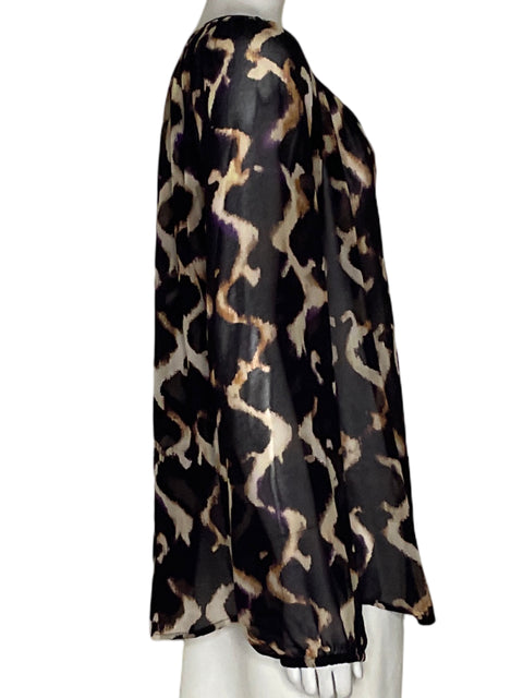 Blusa Karen Kane Animal Print Marrón- Talla XL