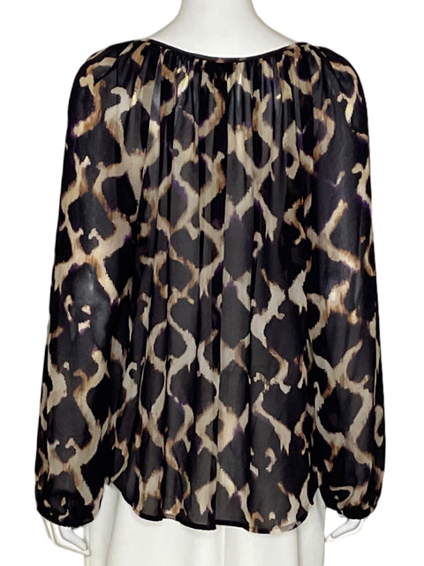 Blusa Karen Kane Animal Print Marrón- Talla XL