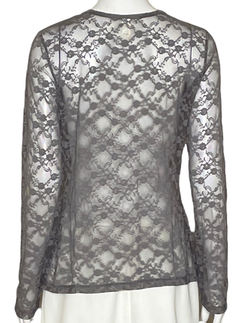 Blusa Philippe Mottion Encaje Gris-Talla M