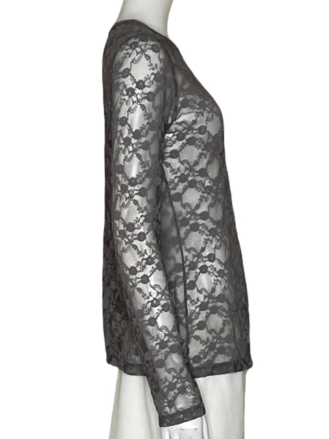 Blusa Philippe Mottion Encaje Gris-Talla M