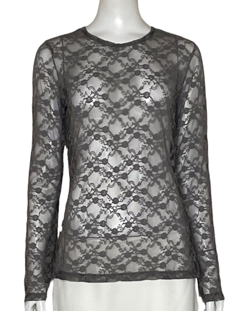 Blusa Philippe Mottion Encaje Gris-Talla M