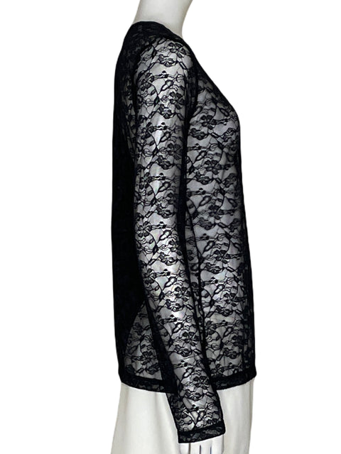 Blusa Philippe Mottion Encaje Negro-Talla M