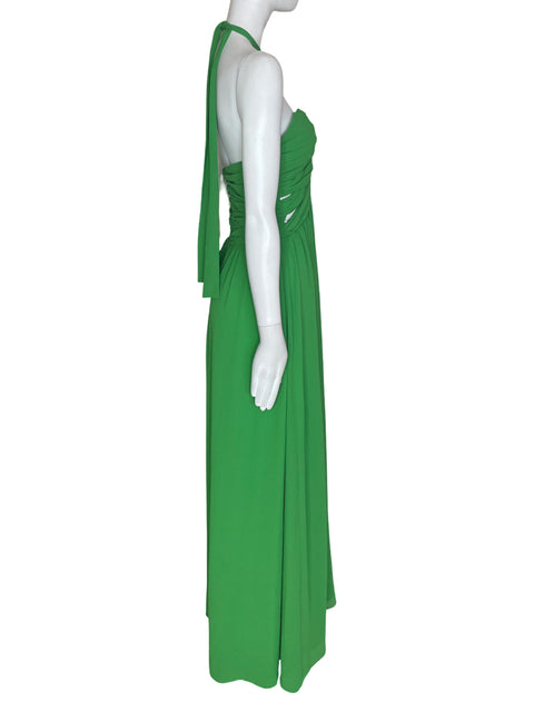 Vestido Ronny Kobo Strapless Cruzado Verde- Talla L