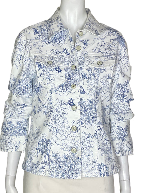 Chaleco 5 a 7 Jacket Floreado Blanco- Talla 2