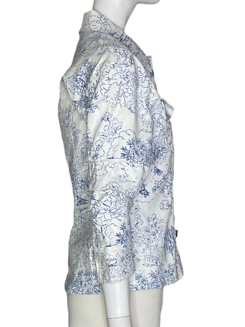 Chaleco 5 a 7 Jacket Floreado Blanco- Talla 2