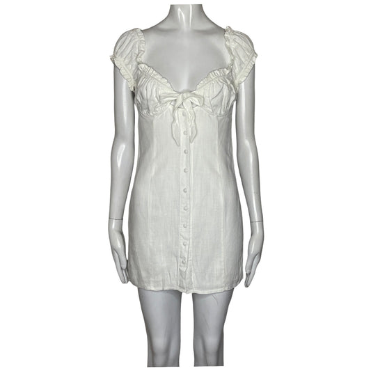 Vestido Polly Mangas Elastico Blanco-Talla 8