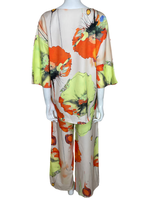 Set Tesoro TPS Pant+Blusa Estampado Beige-Talla L