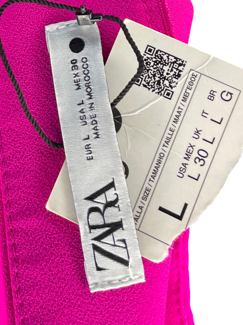 Pantalón Zara Recto Fucsia-Talla L