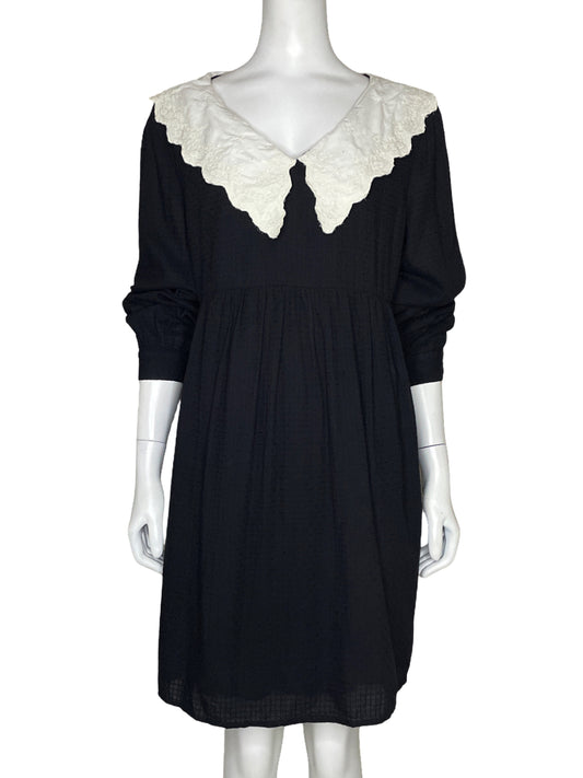 Vestido Zara Cuello Encaje Negro - Talla XXL