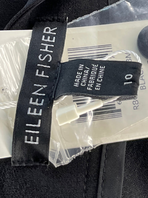 Pantalón Eileen Fisher Recto Negro-Talla 10