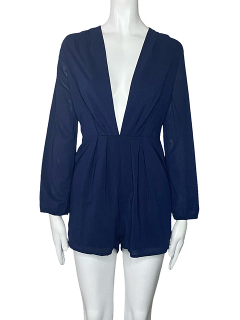 Romper Tobi Cuello V Mangas Azul-Talla S