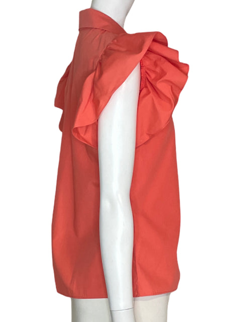 Camisa Malena Ruchas Manga Corta Naranja- Talla S