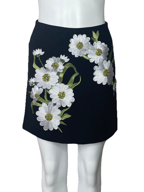 Falda All Mustar Estampado Floral Negro-Talla S