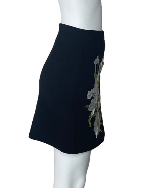 Falda All Mustar Estampado Floral Negro-Talla S