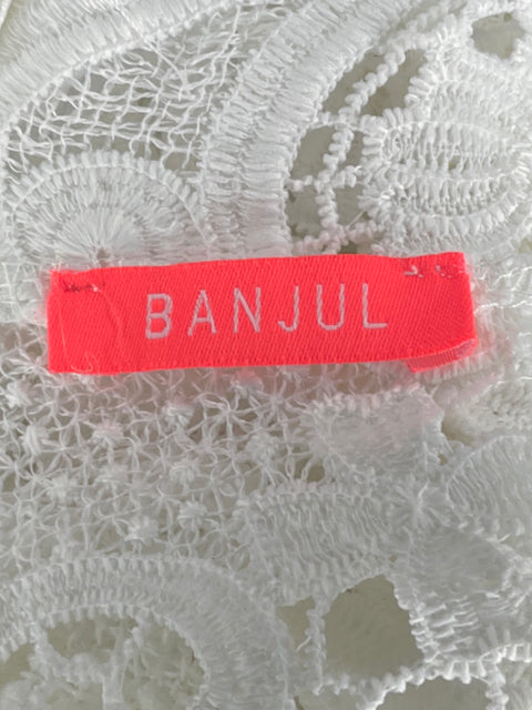 Top Banjul Encaje Mangas Blanco-Talla M