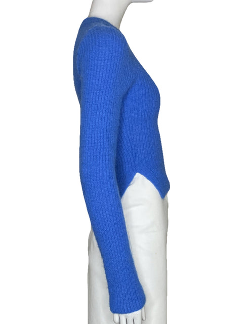 Sweater Zara Acanalado Azul - Talla S
