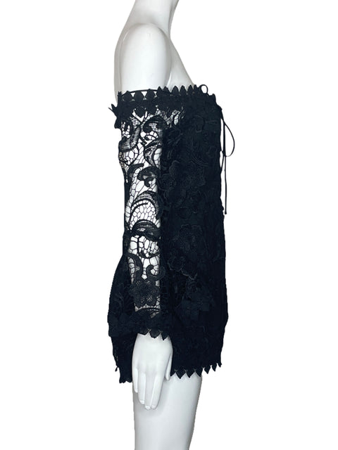 Romper Luxxel Off Shoulder Encaje Negro-Talla M