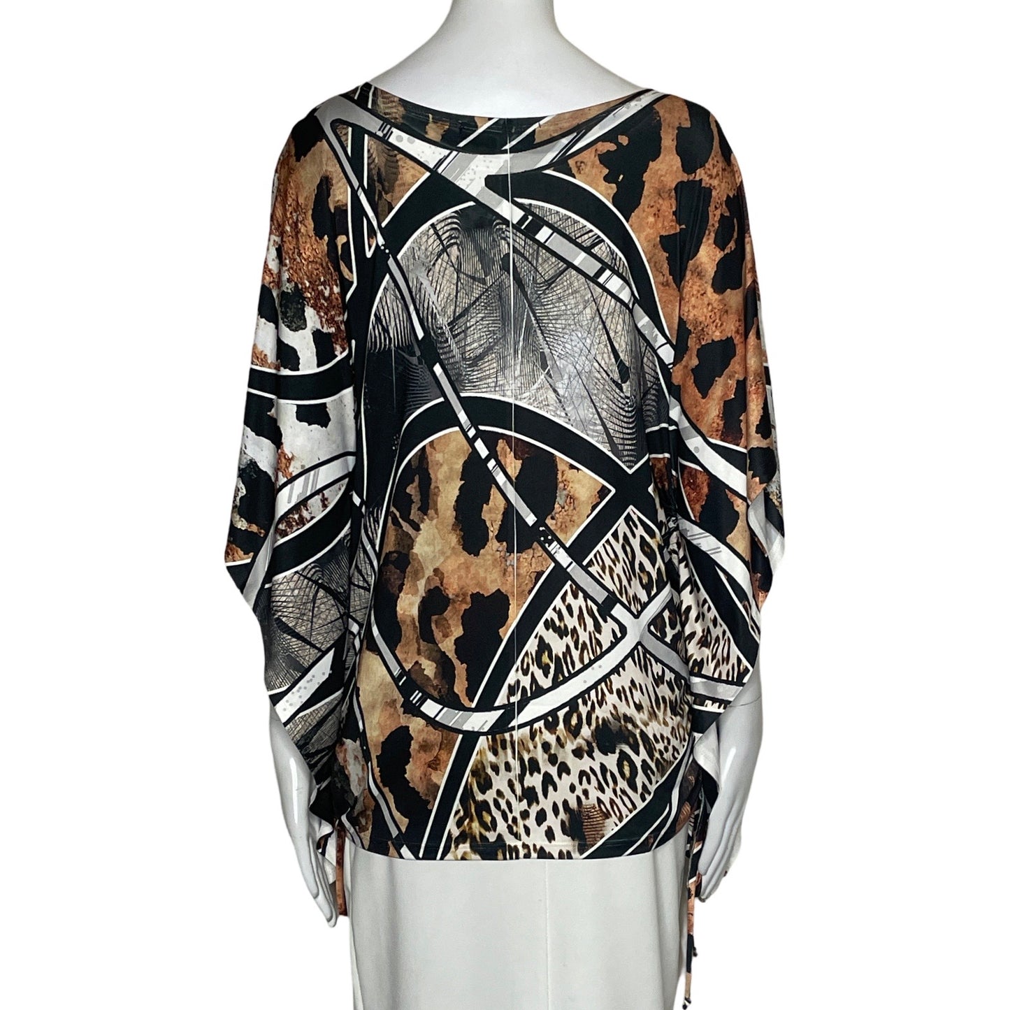 Blusa Boho Chic Animal Print Marron-Talla L