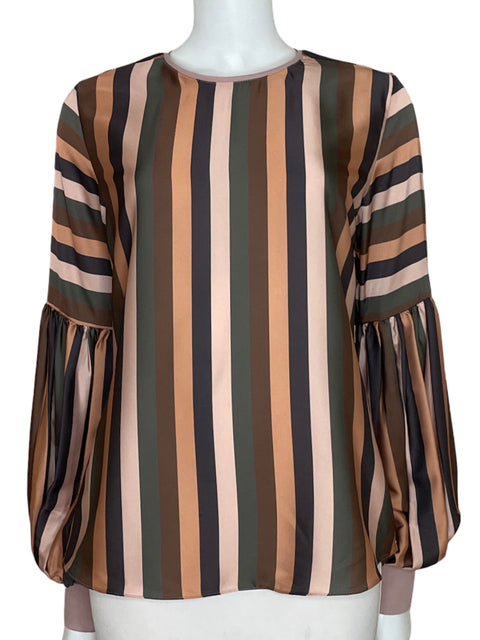 Blusa Argemiro Sierra Rayas Bombacha Beige-Talla S