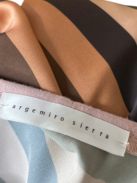 Blusa Argemiro Sierra Rayas Bombacha Beige-Talla S