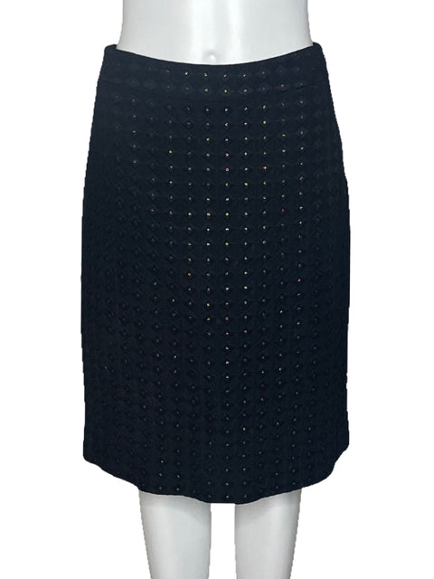 Falda Ann Taylor Midi Lunares Negro-Talla 4