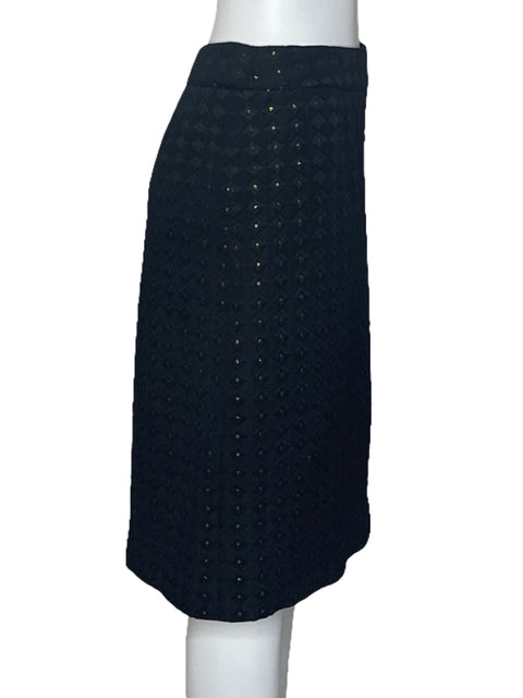 Falda Ann Taylor Midi Lunares Negro-Talla 4