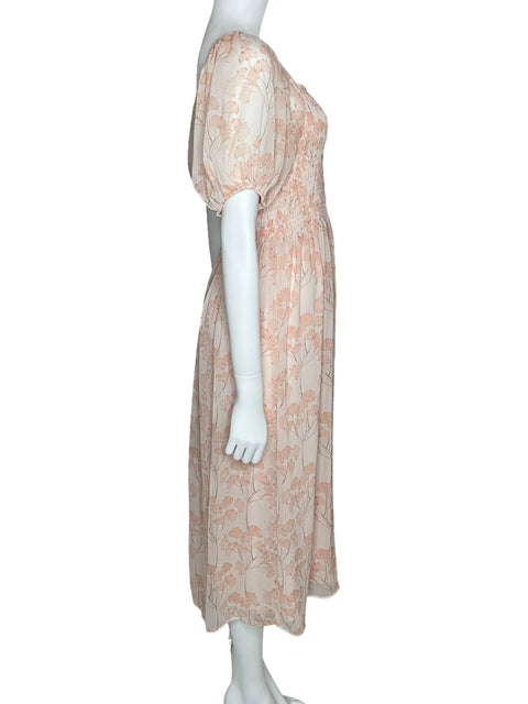 Vestido Tommy Hilfiger Midi Floral Rosado-Talla 6