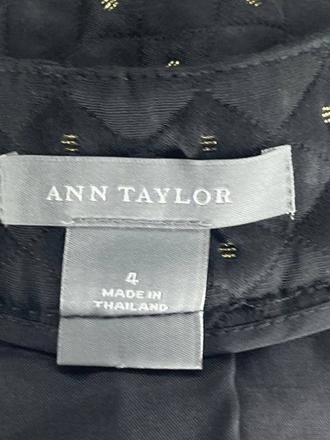Falda Ann Taylor Midi Lunares Negro-Talla 4