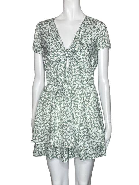 Vestido Miintoday Lazo Floral Verde-Talla S