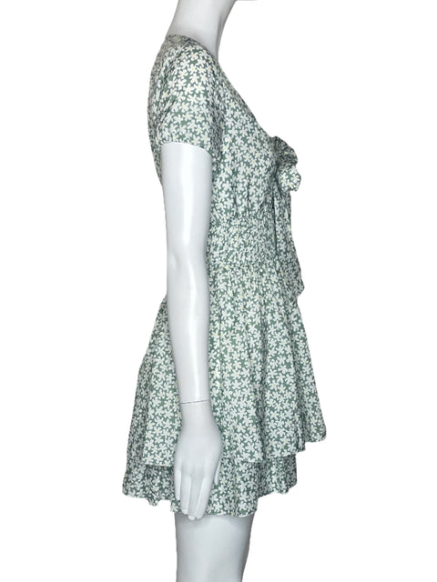 Vestido Miintoday Lazo Floral Verde-Talla S