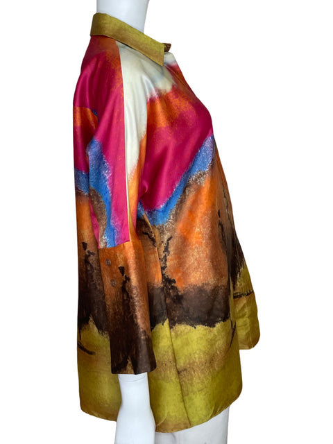 Camisa Purificación García Satinada Oversize Rosado-Talla S