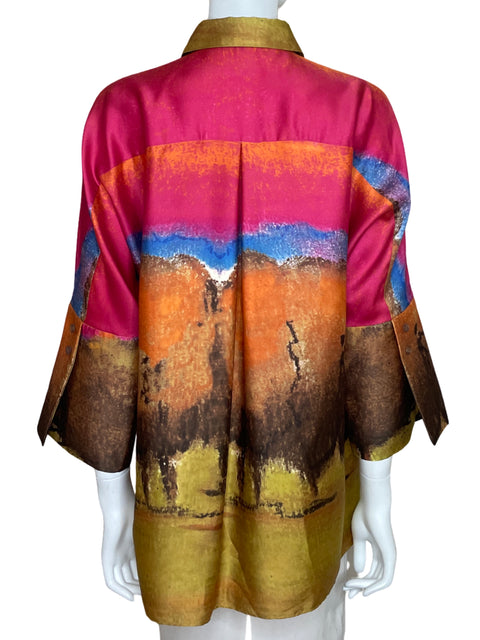 Camisa Purificación García Satinada Oversize Rosado-Talla S