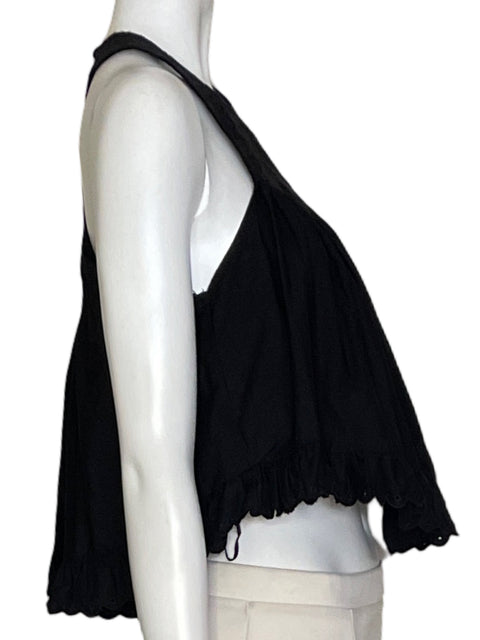 Blusa Zara Halter Bordado Negro-Talla L