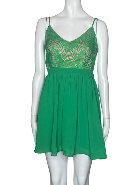 Vestido Miss Avenue Mini Encaje Verde-Talla M