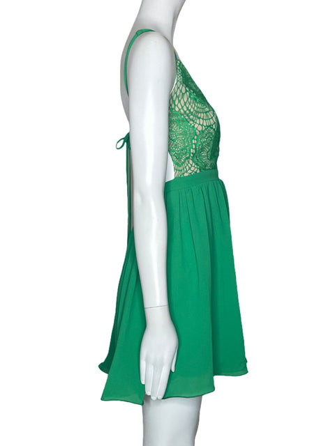 Vestido Miss Avenue Mini Encaje Verde-Talla M